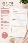 Health Appointment Planner & Medical Notes Sheet