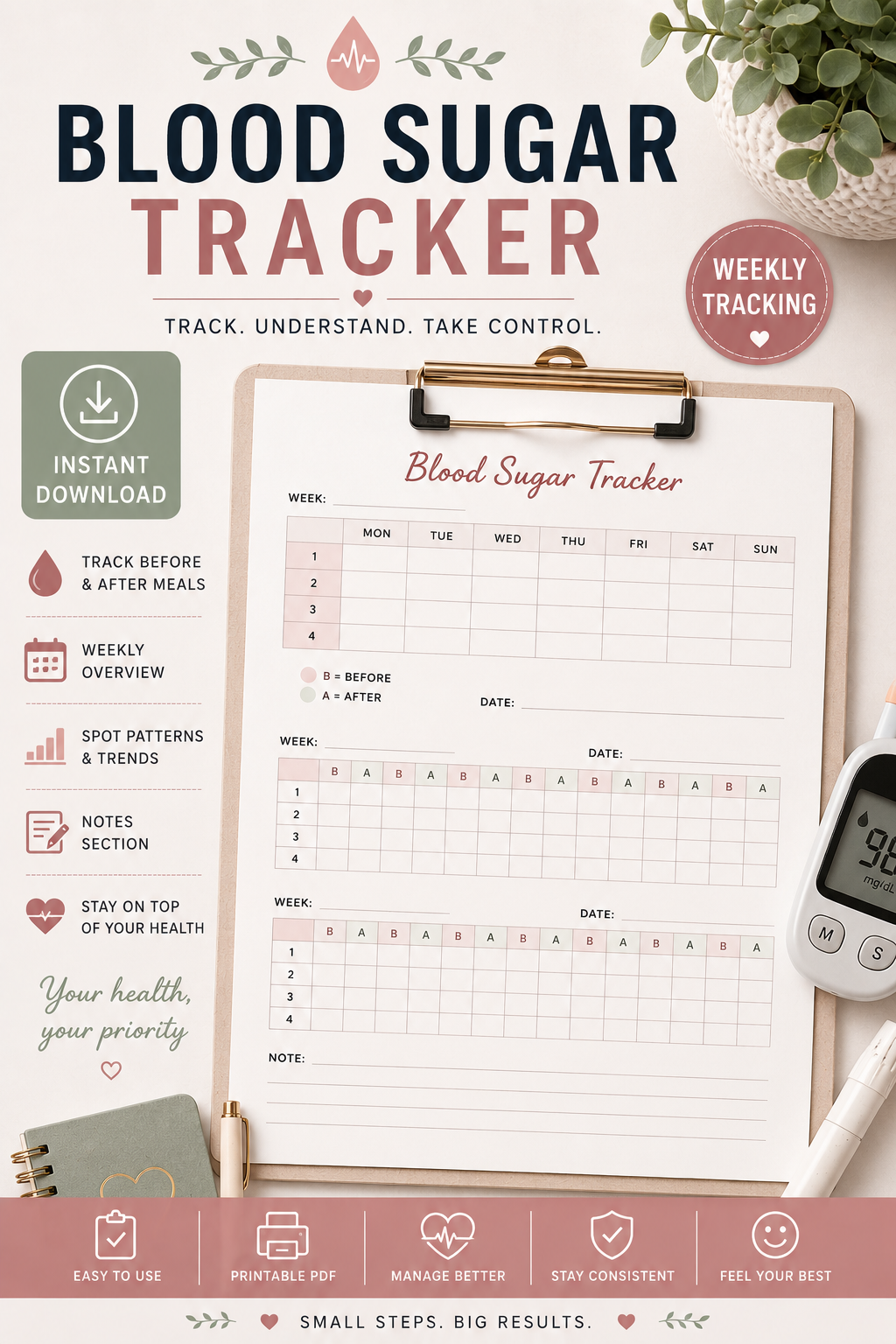Blood Sugar Tracker Printable