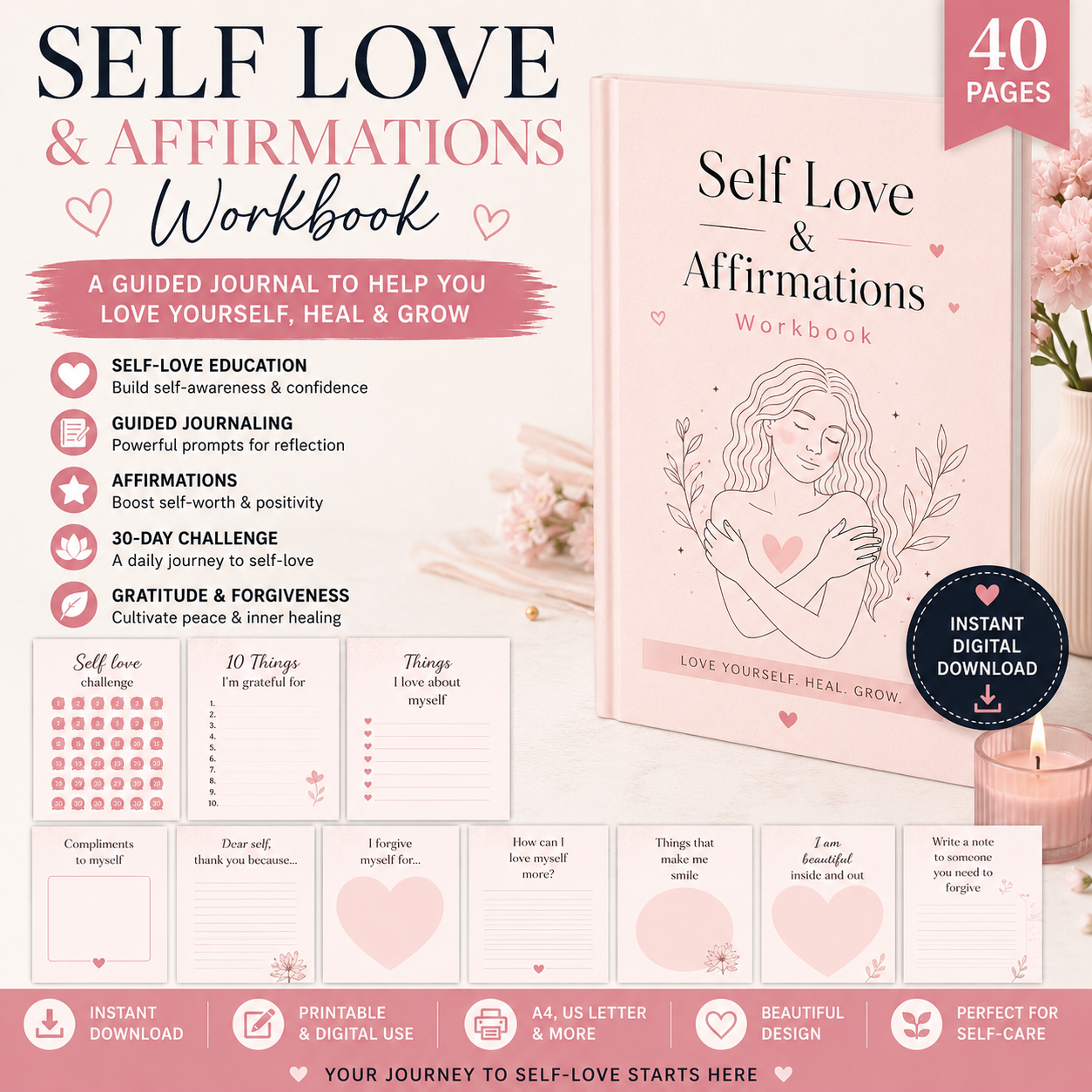 Self Love & Affirmations Workbook
