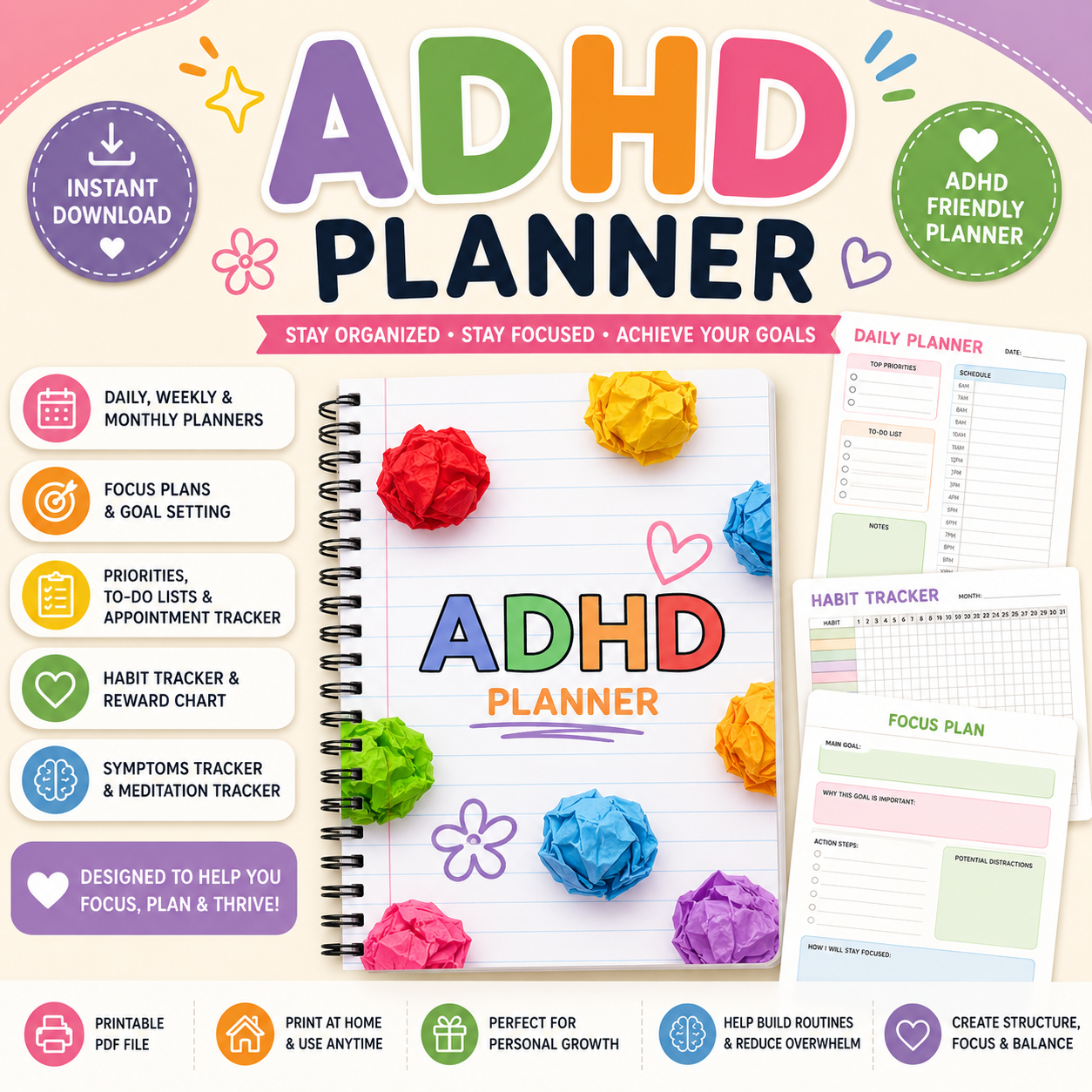 ADHD Planner Digital Download