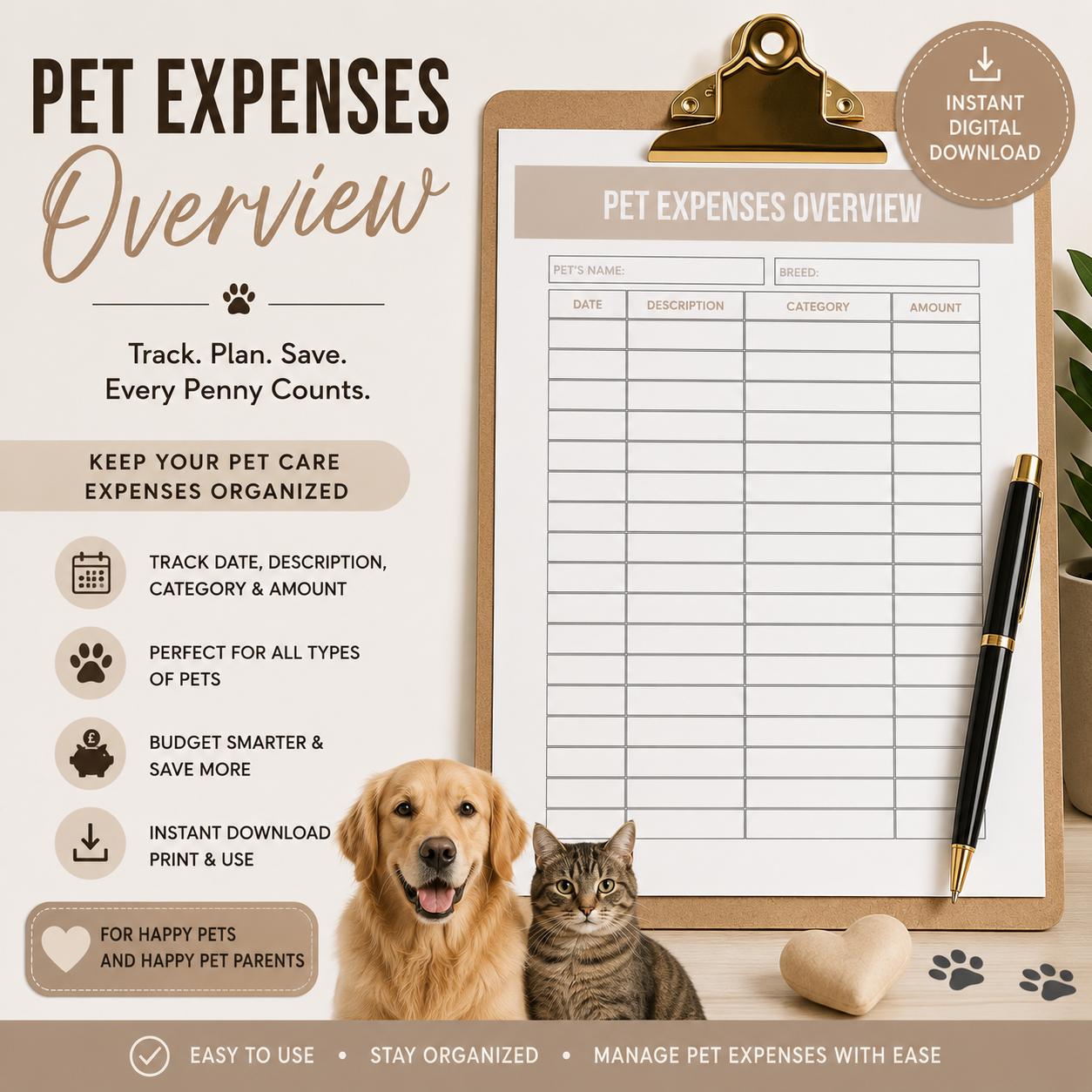 Pet Expenses Overview Tracker