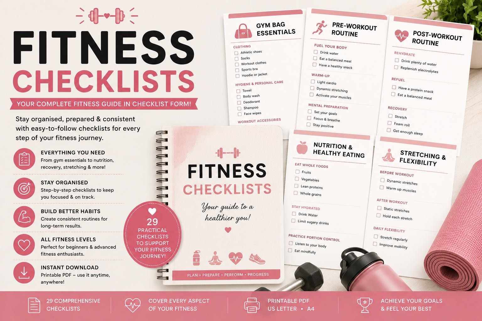 Fitness Checklist Bundle
