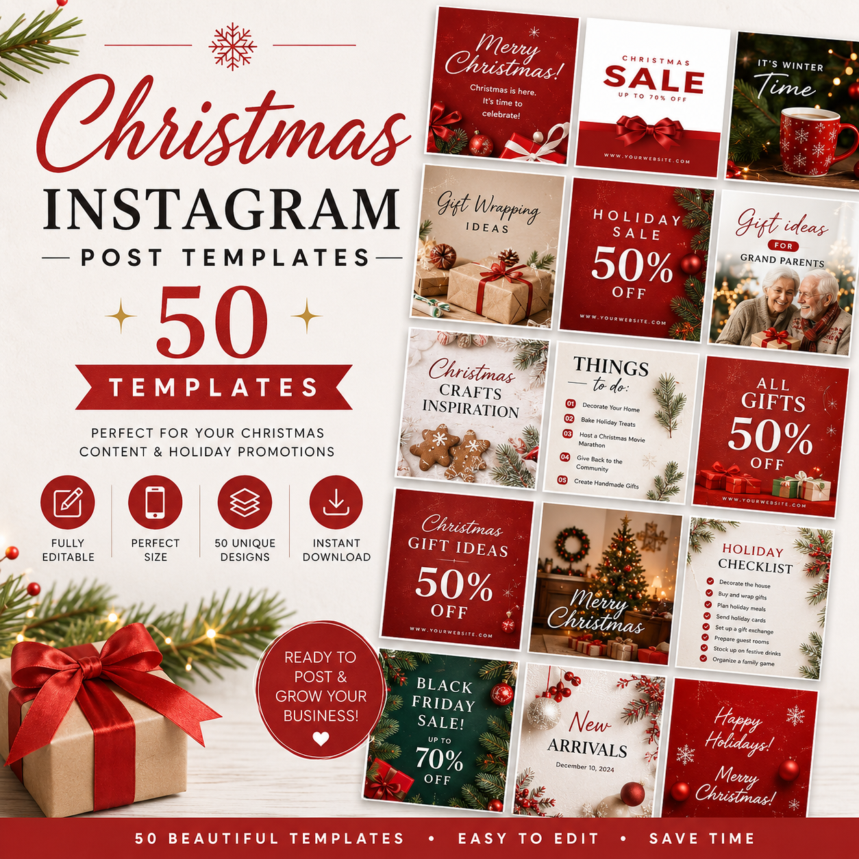Christmas Instagram Post Template Bundle