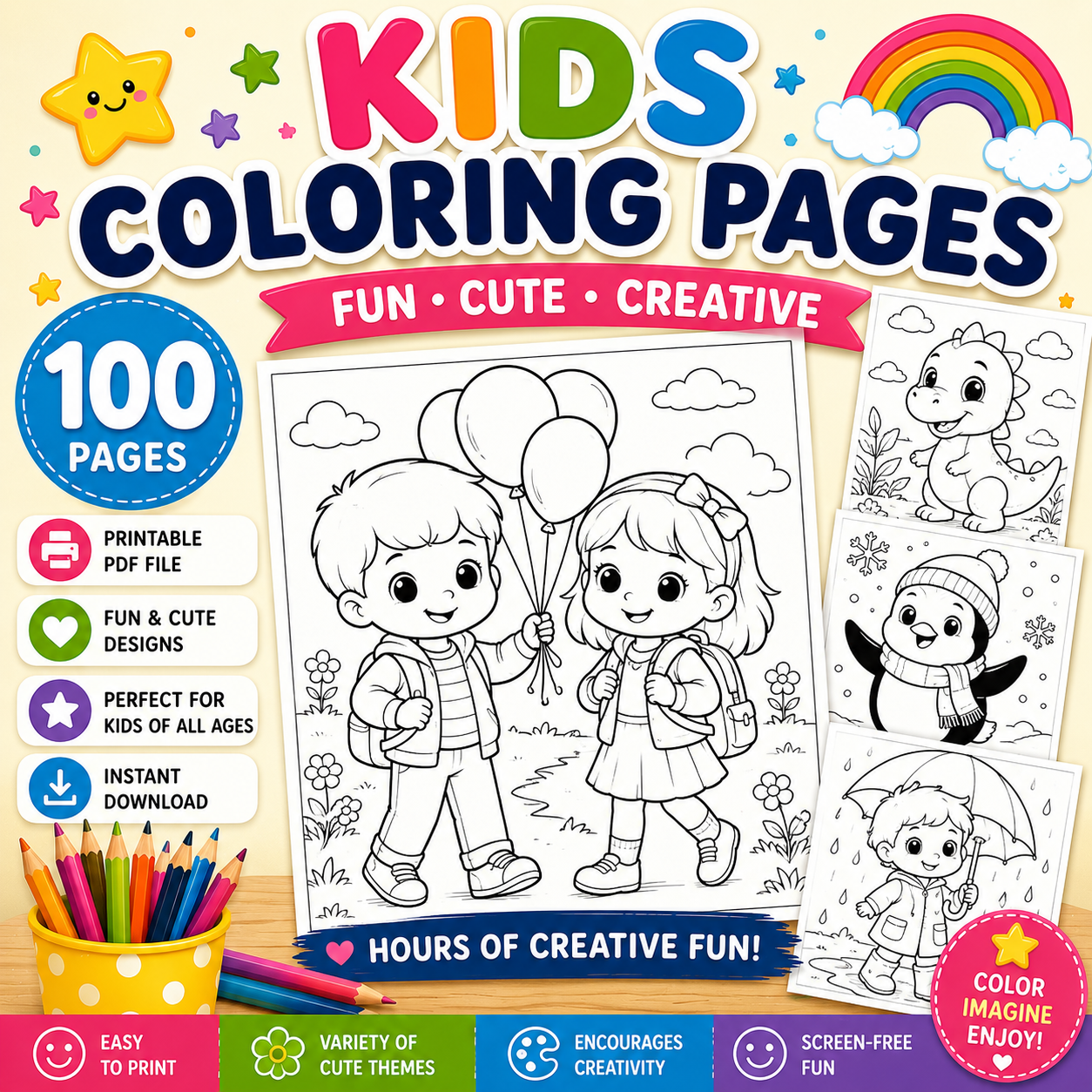 Kids Coloring Pages Bundle 2