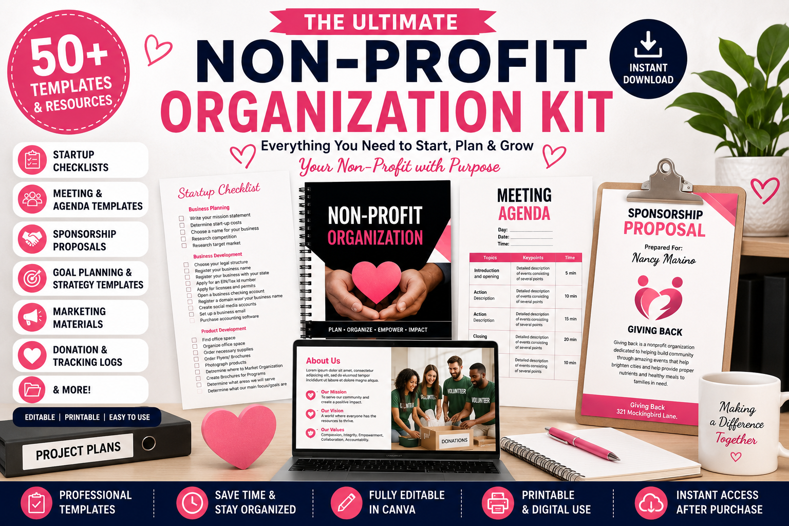 Non-Profit Organization Kit | Editable Templates & Business Resources