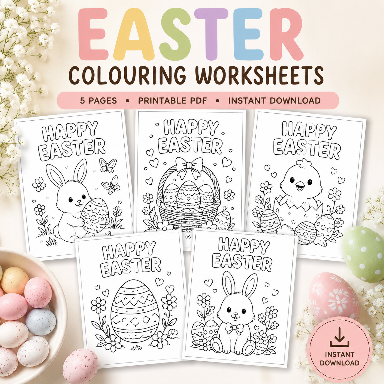 Easter Colouring Worksheets